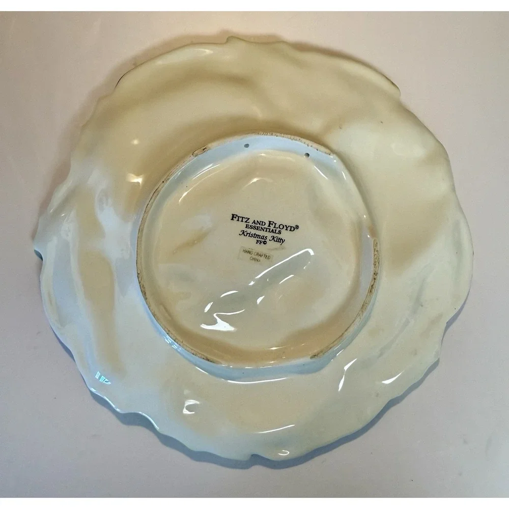 FITZ‎ AND FLOYD KRISTMAS KITTY CANAPE PLATE 2003 CHRISTMAS WALL HANGING DECOR